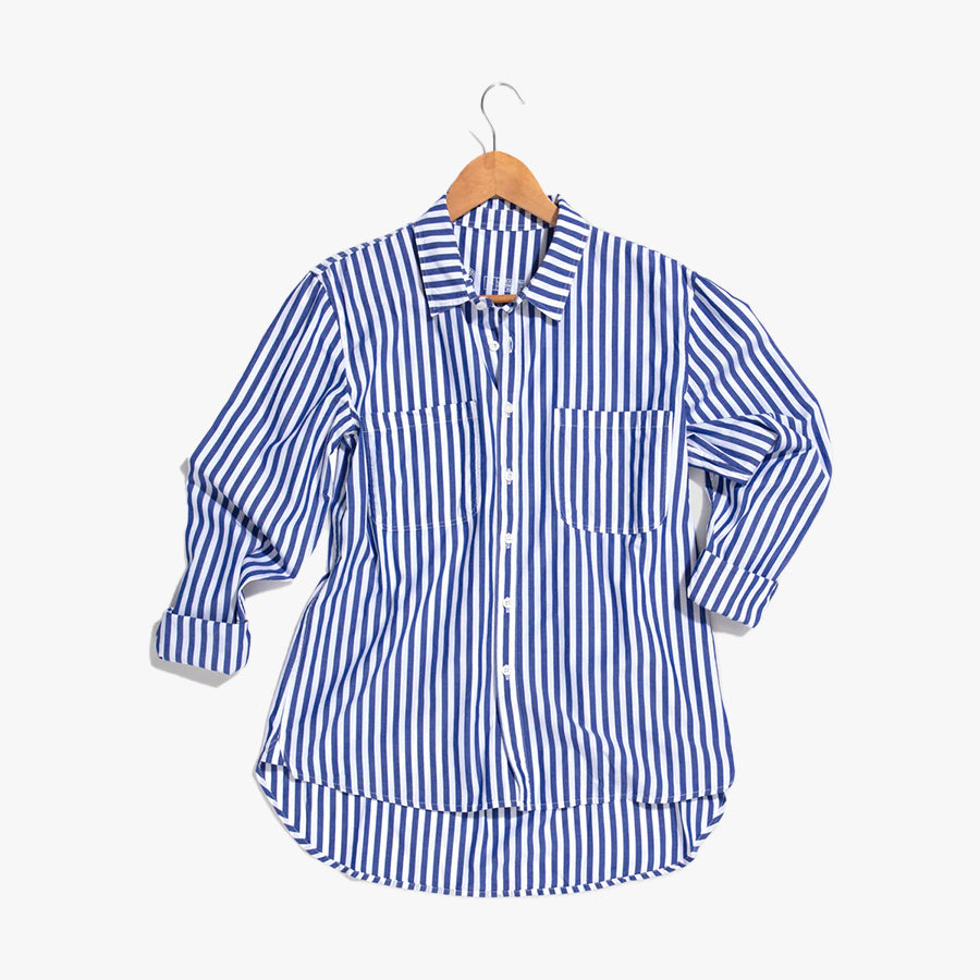 Irving & Powell - Mercer Bold Stripe Shirt Indigo/White