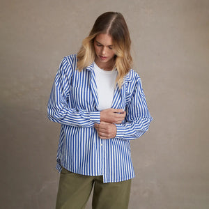 Irving & Powell - Mercer Bold Stripe Shirt Indigo/White