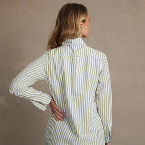 Irving & Powel - Franklin bold stripe shirt Sage/white