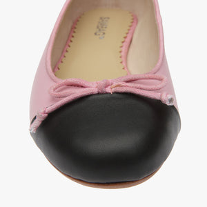 Tina Two tone Pink and black leather Ballet flat