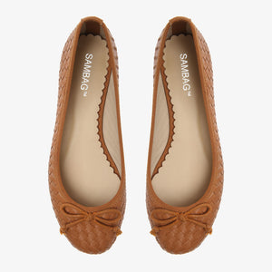 Tina Tan Woven Microfibre Leather Ballet Flat