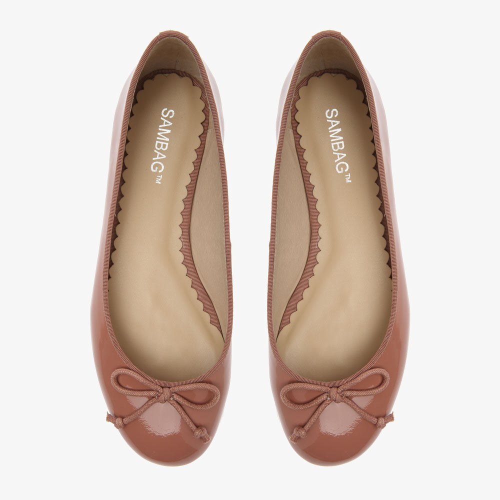 Tina Ochre patent Leather Ballet flat