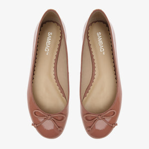 Tina Ochre patent Leather Ballet flat