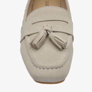 Gemma Stone Suede Loafer with Tassle