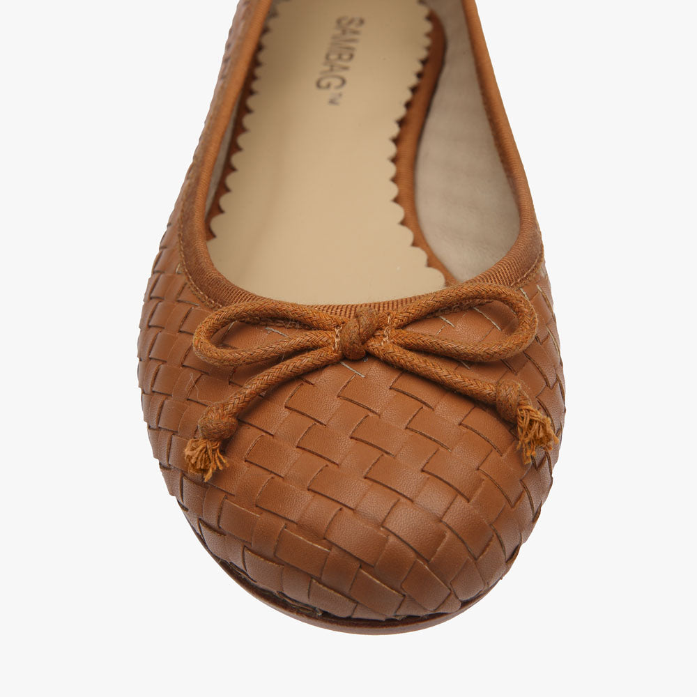 Tina Tan Woven Leather Ballet Flat