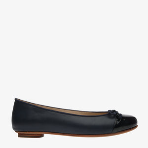 Tina Two Tone Navy leather with Patent