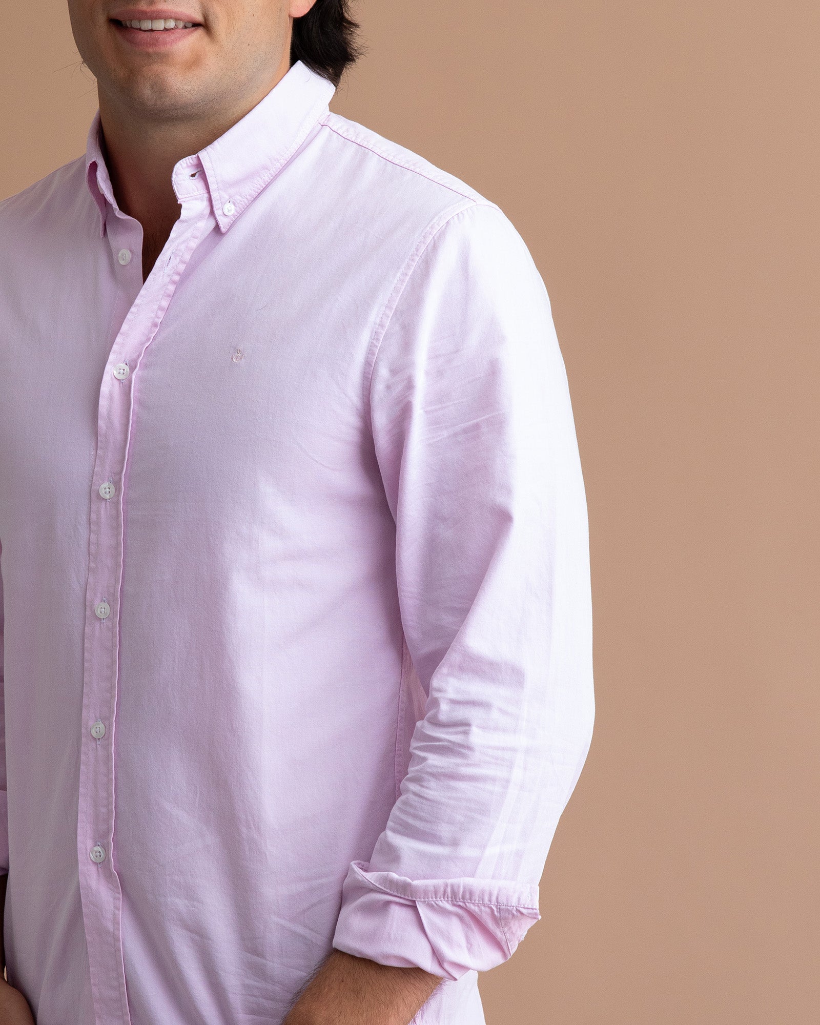 Brooks Unisex Oxford Pink Cotton Shirt