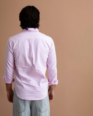 Brooks Unisex Oxford Pink Cotton Shirt