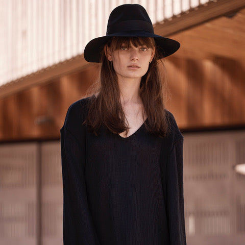 Sarah J Curtis -  Black Classic wool Fedora