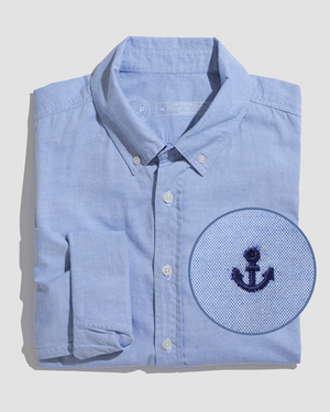 Brooks Unisex Oxford Blue Cotton Shirt