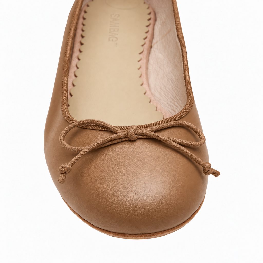 Tina Camel Leather Ballet Flat