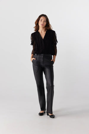 Coco Ribbon - LUXE ITALIAN LEATHER PANT IN BLACK