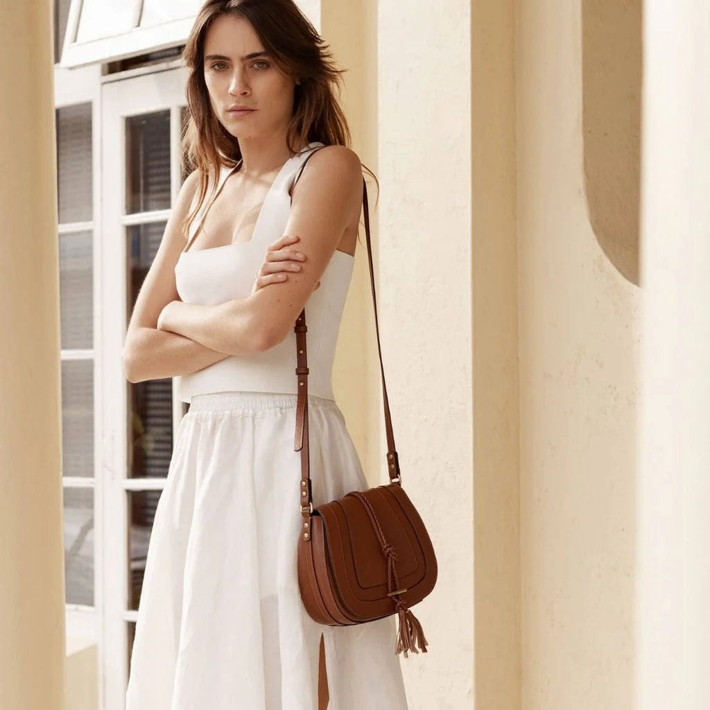 Nikki Williams Harriet Max Saddle Bag Tan
