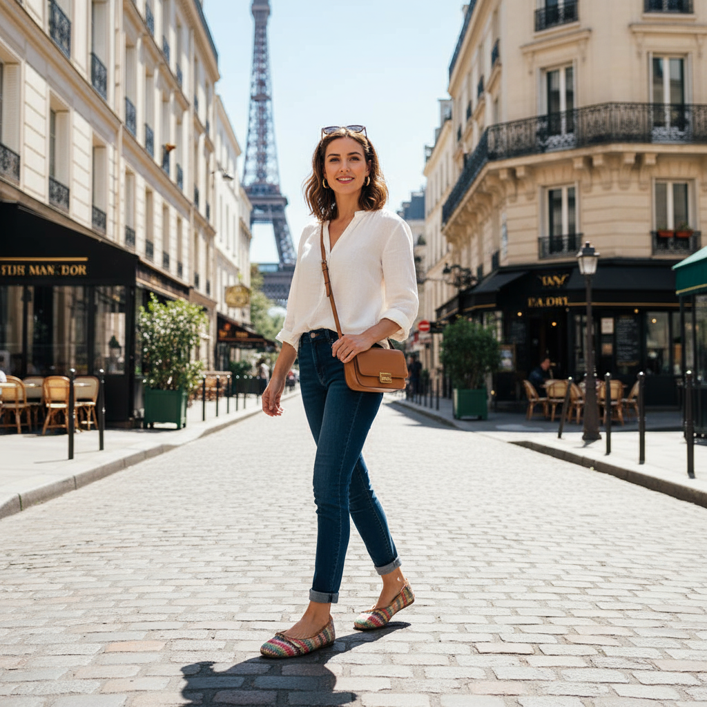 Grace Coloured Woven Ballet Flat