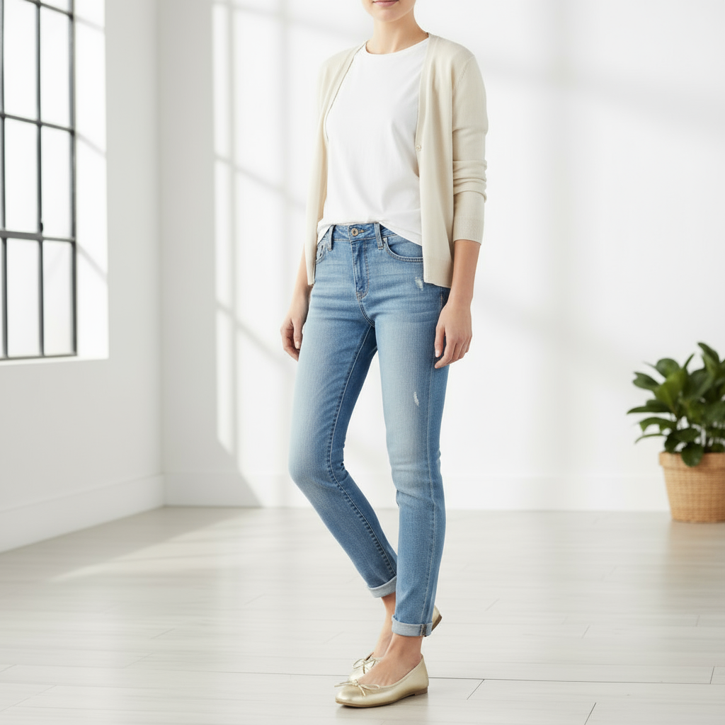 Tina Gold Leather Ballet Flat