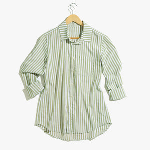 Irving & Powel - Franklin bold stripe shirt Sage/white