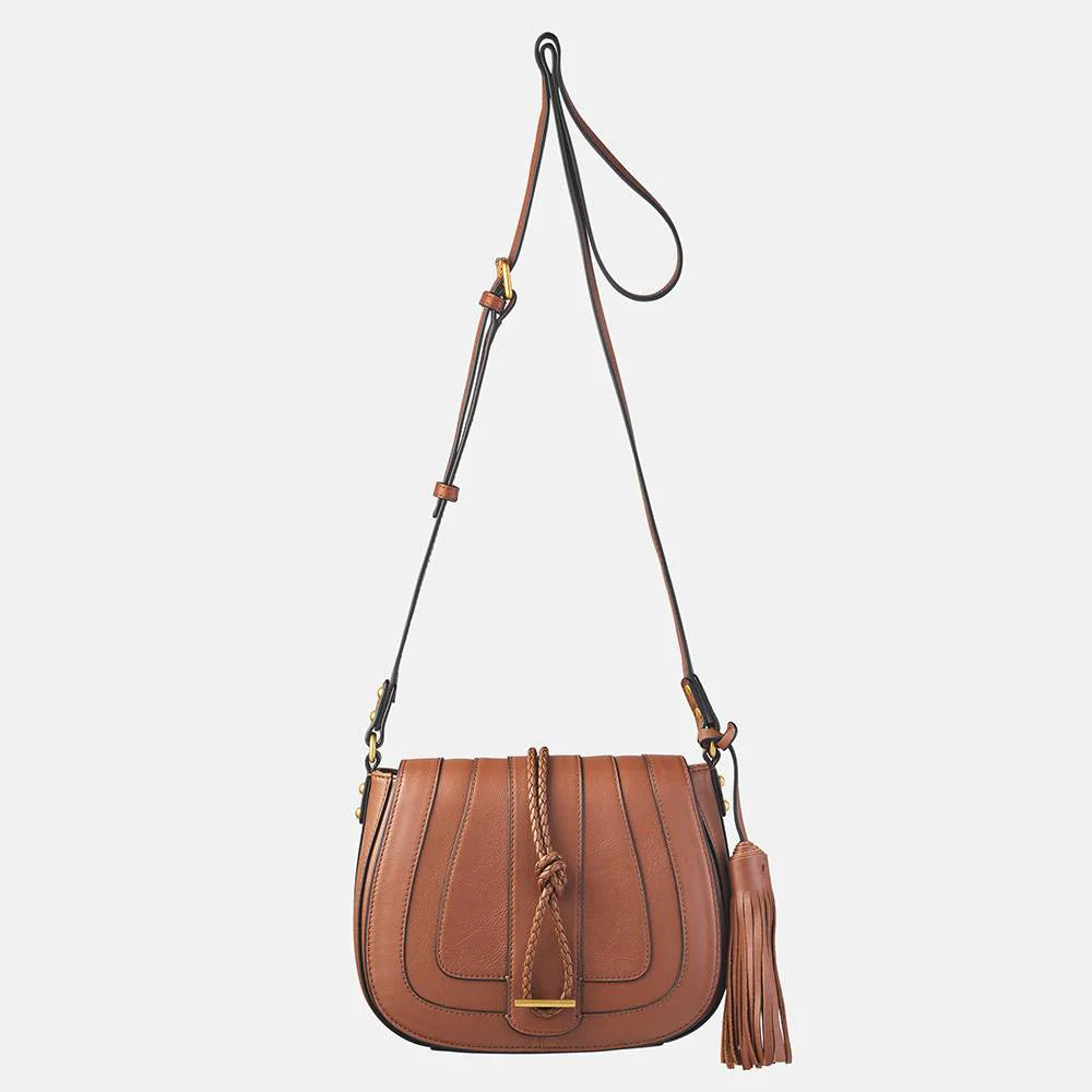 Nikki Williams - Harriet Maxi Tan Leather Saddle Bag