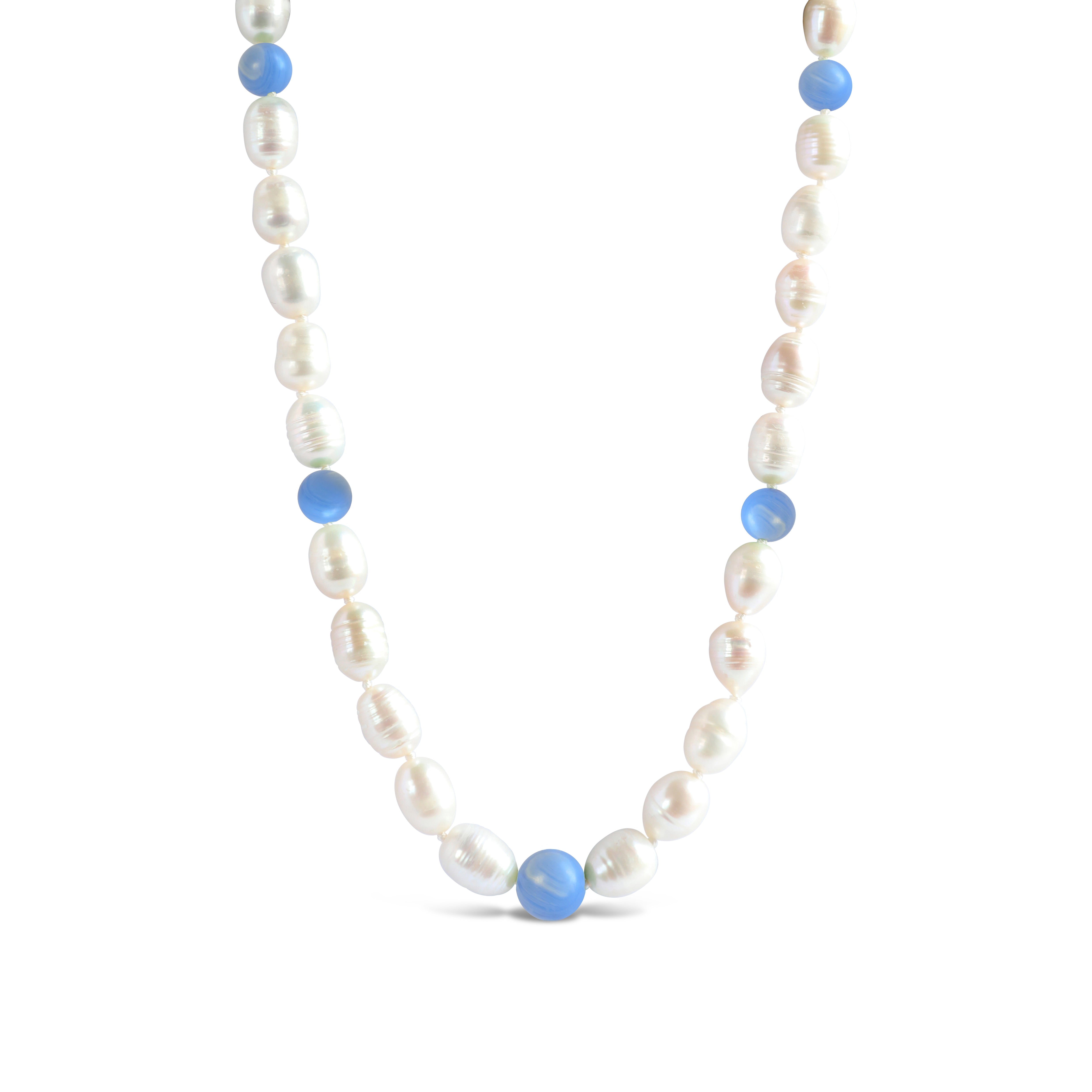By Fairfax and Roberts Horizon Real Pearl & Lace Agate Necklace
