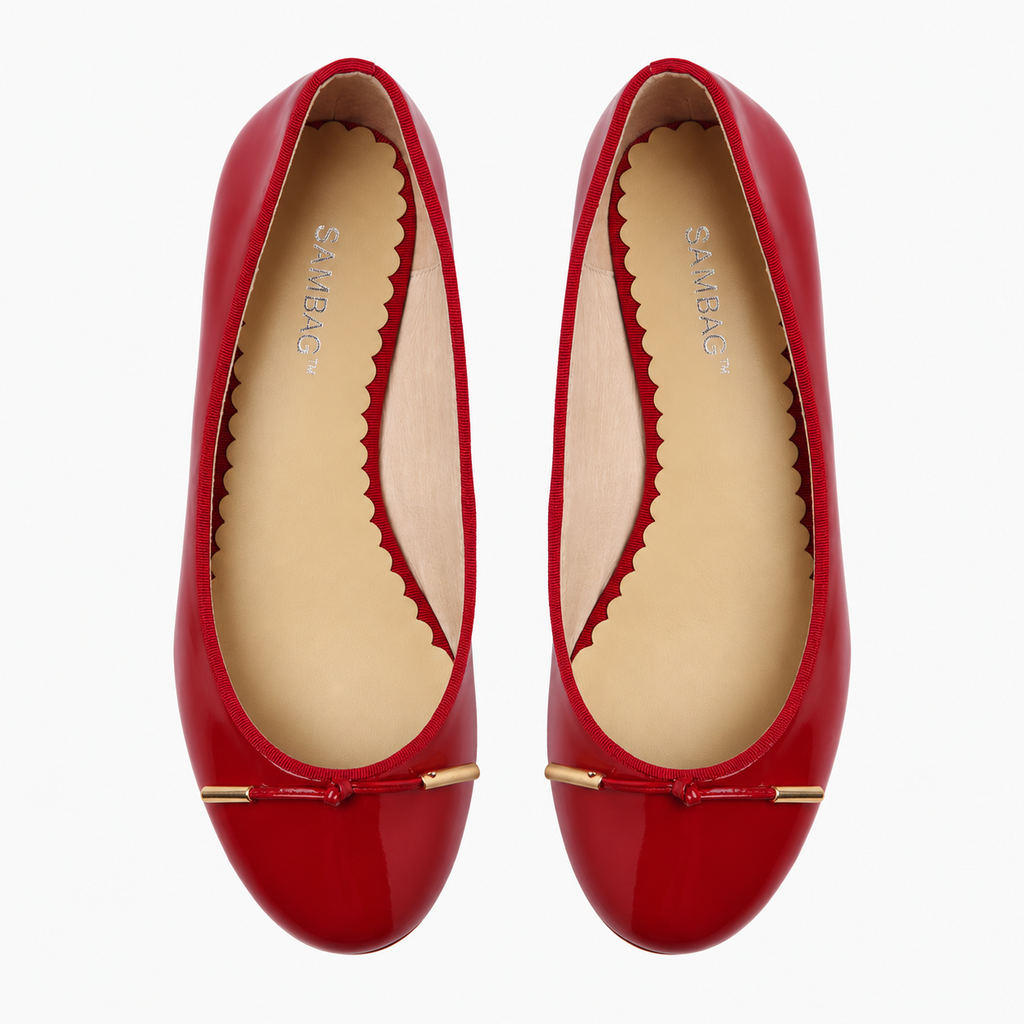 Grace Ruby Patent Leather Ballet Flat