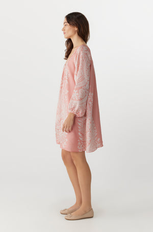 BY Anu Scoop neck Paisley Silk dress Pink