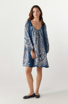 BY Anu Scoop neck Paisley Silk dress Navy