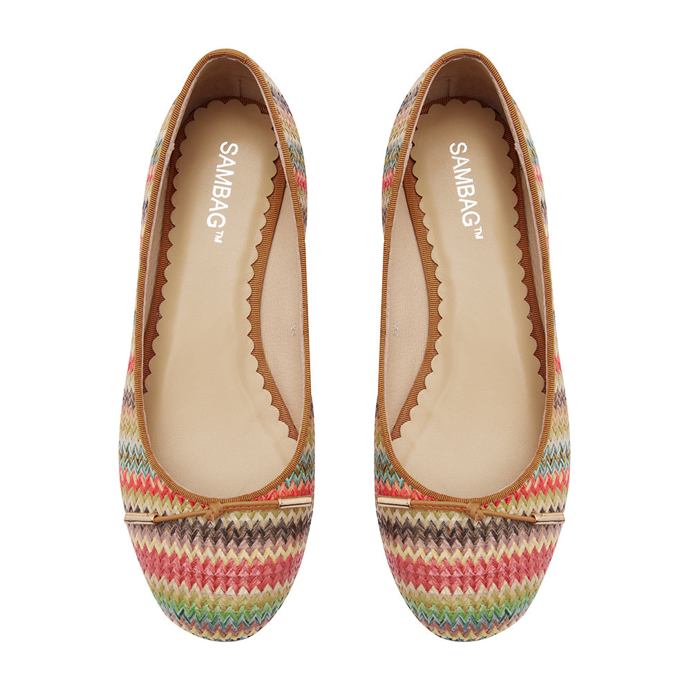Grace Coloured Woven Ballet Flat