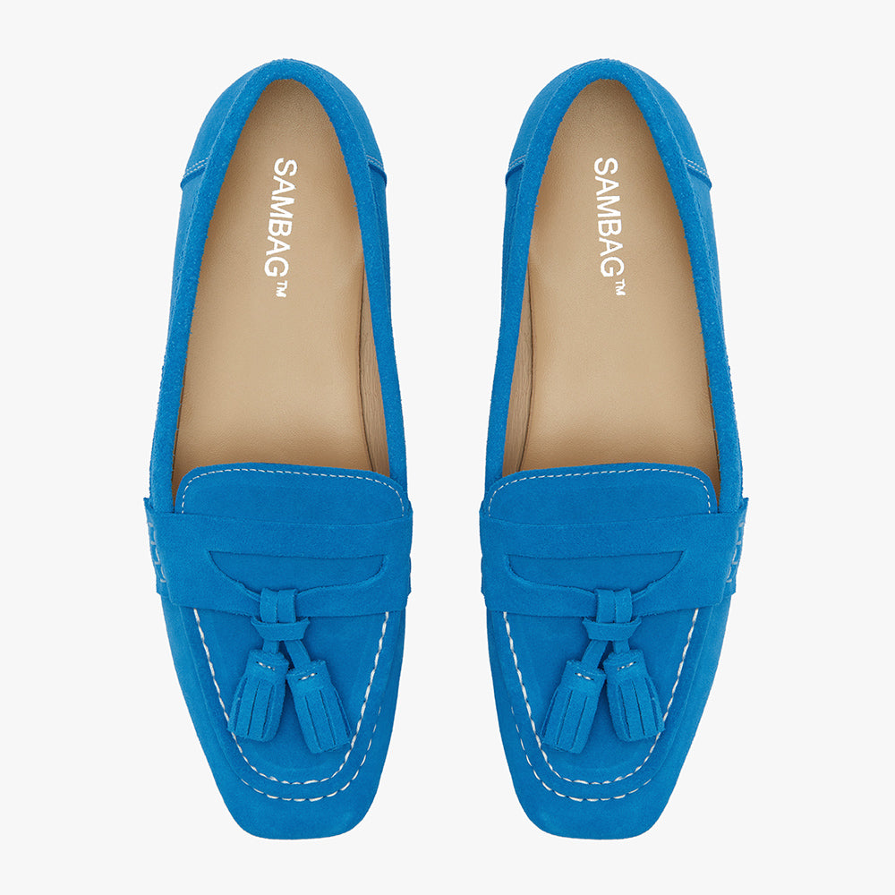 Gemma Blue Suede Loafer