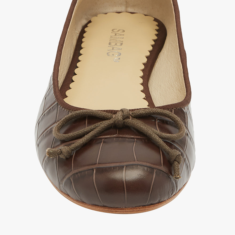 Tina Choc Croc Embossed Leather Ballet flat