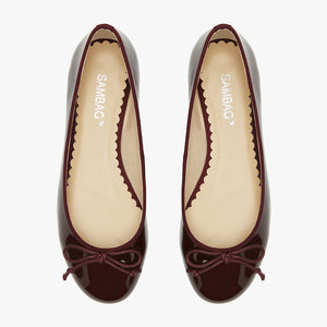 Tina Burgundy Patent leather Ballet Flat