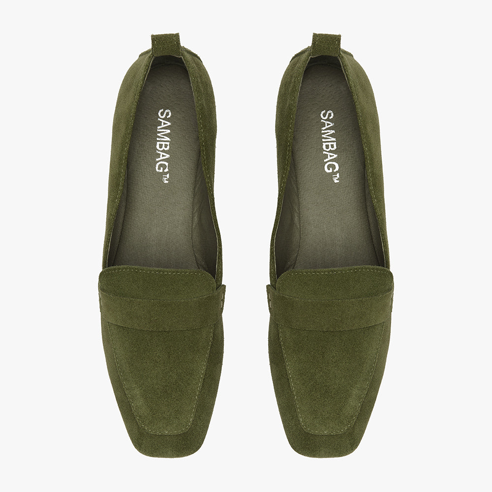 Alessandra Moss green Suede Loafer