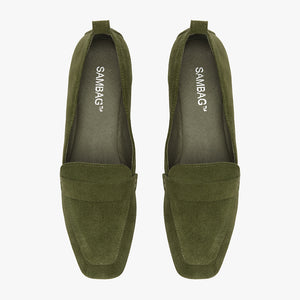 Alessandra Moss green Suede Loafer