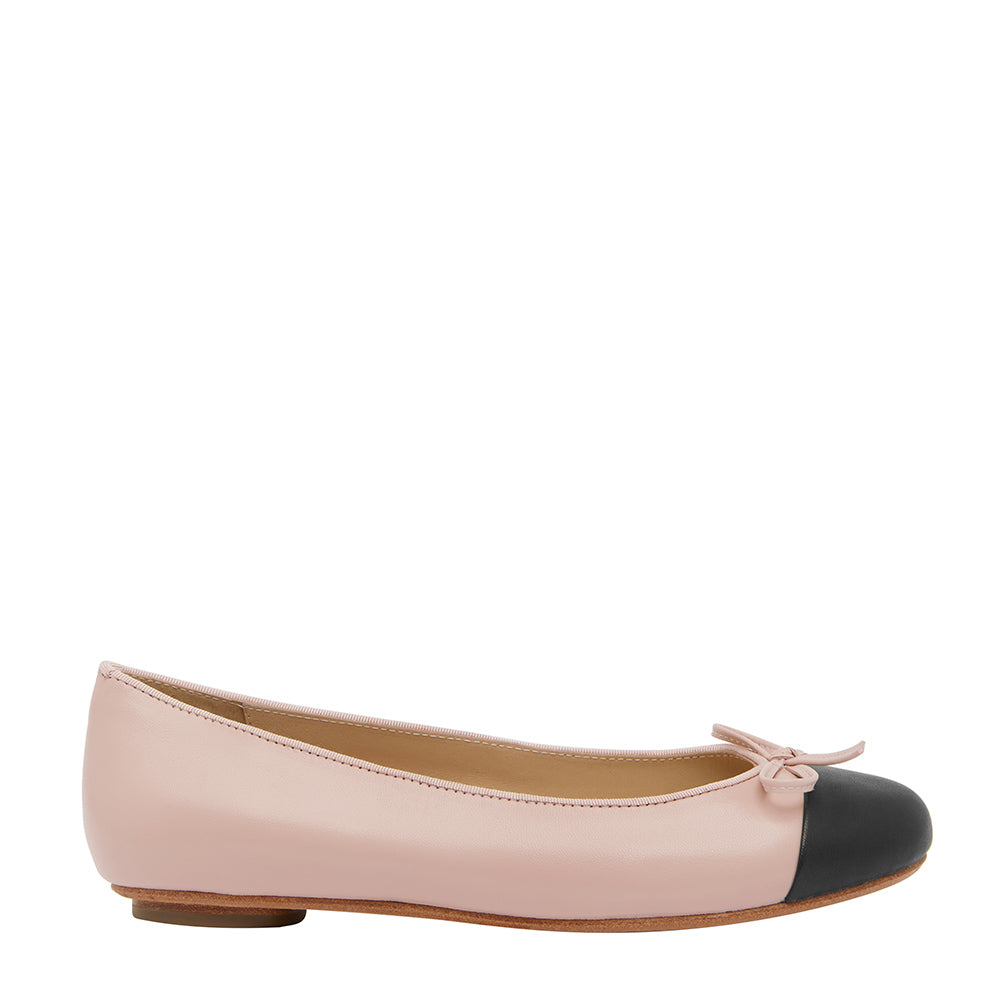 Tina Two Tone Soft Pink with black ballet Flat