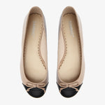 Tina Two Tone Black and Blush Leather ballet Flat