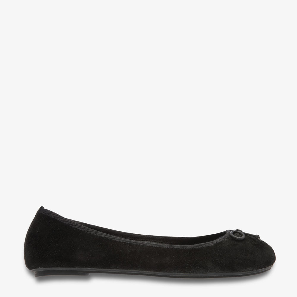 Natalie Black Leather Ballet Flat