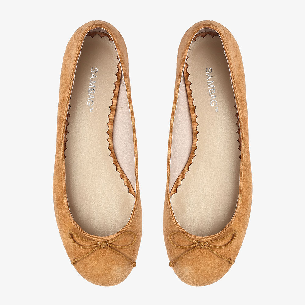Tina Rust Suede Ballet Flat