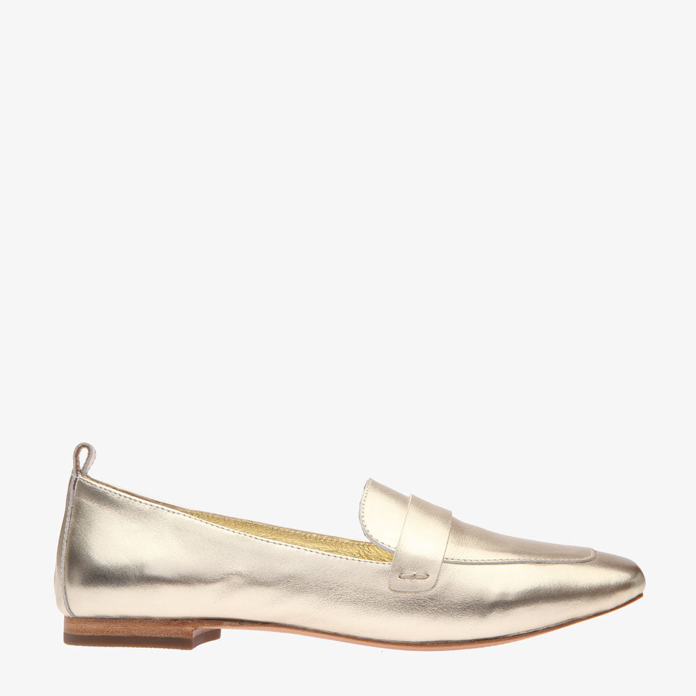 Alessandra Gold leather loafer