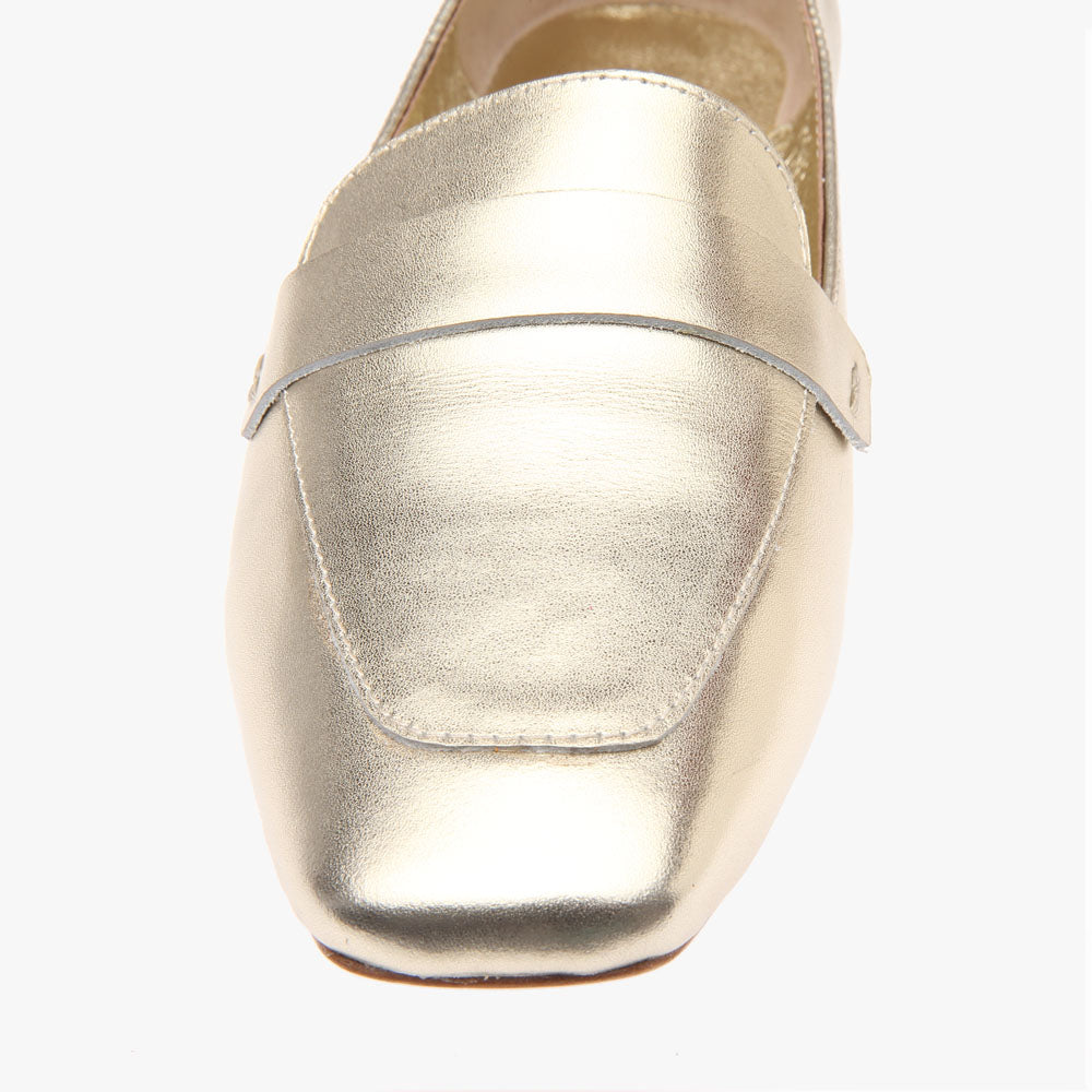 Alessandra Gold leather loafer