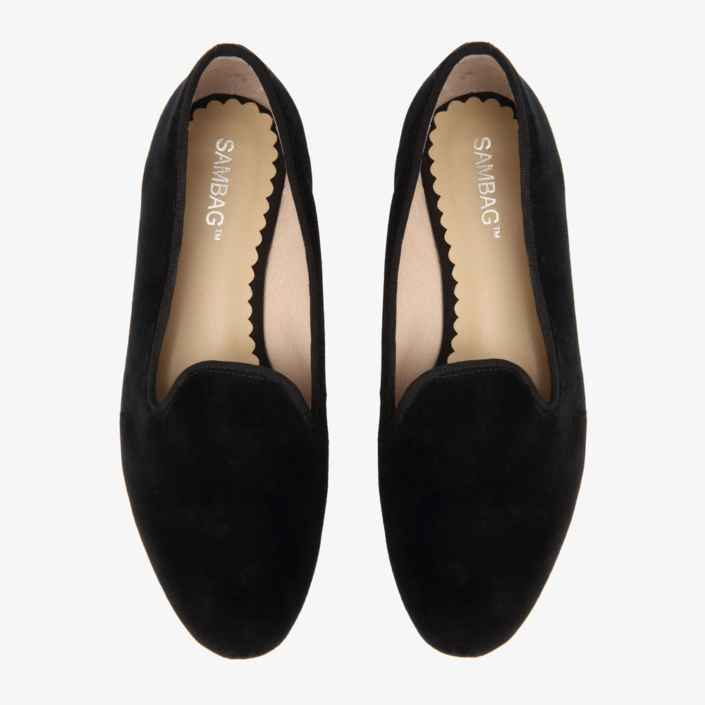 Lola Black Velvet Loafer – SAMBAG