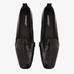 Alessandra Black Croc leather Loafer
