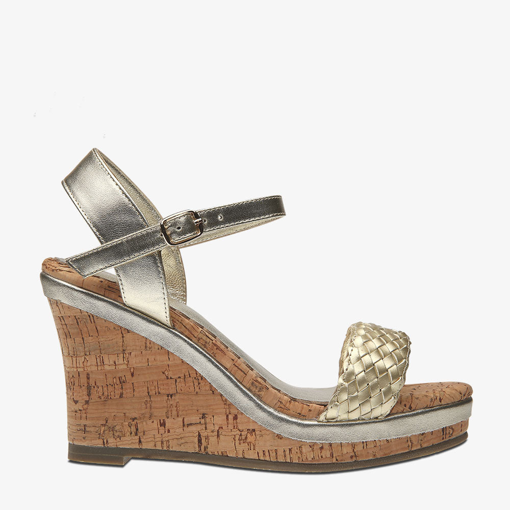 Erica Gold leather Wedge
