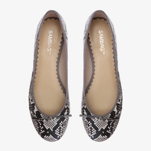 Grace Python Embossed Leather Ballet