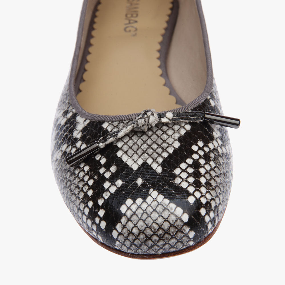 Grace Python Embossed Leather Ballet