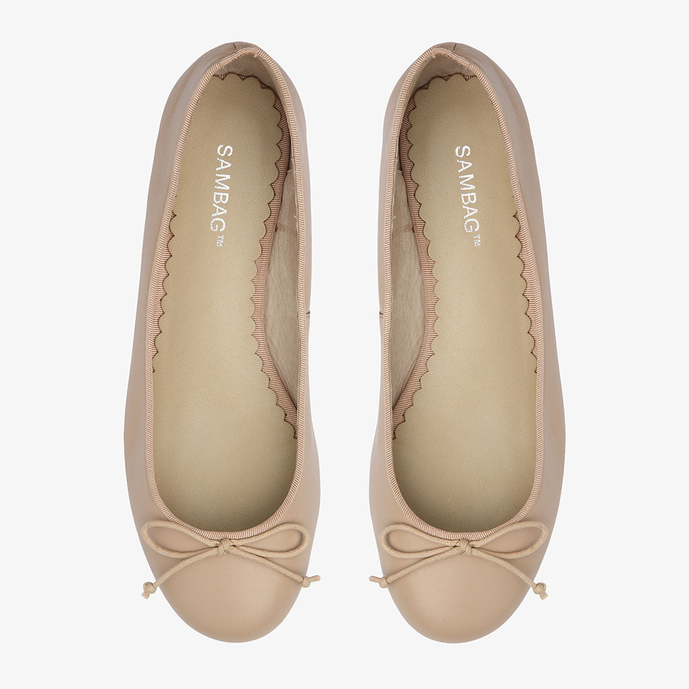 Tina Blush Leather Ballet Flat