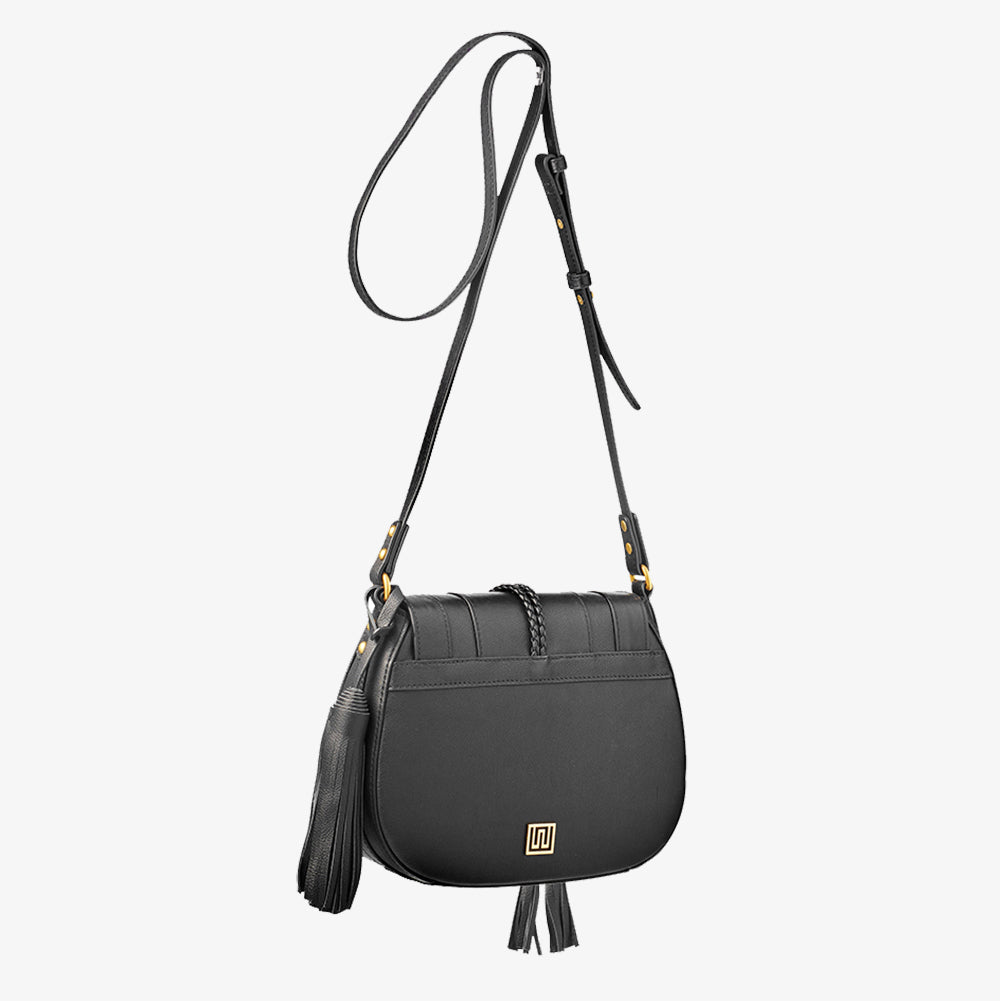 Nikki Williams - Harriet Black Leather Maxi Saddle Bag