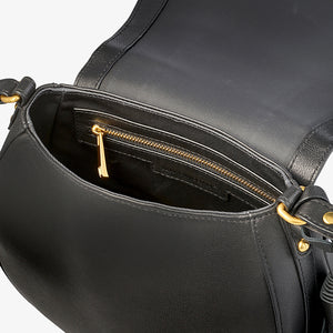 Nikki Williams - Harriet Black Leather Maxi Saddle Bag