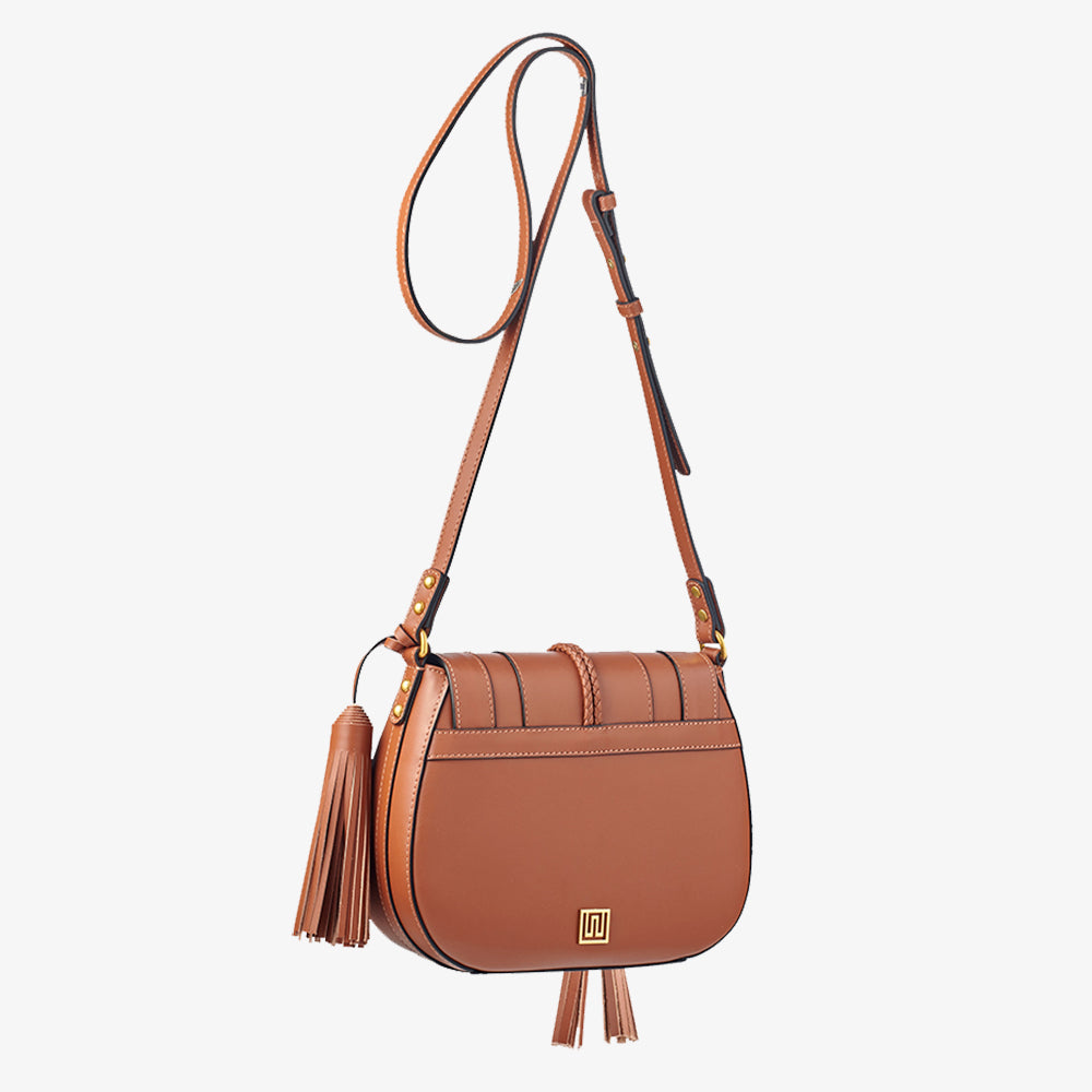 Nikki Williams - Harriet Maxi Tan Leather Saddle Bag