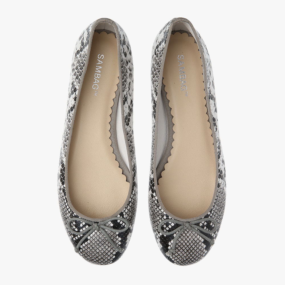 Tina Grey Python Embossed Leather Ballet