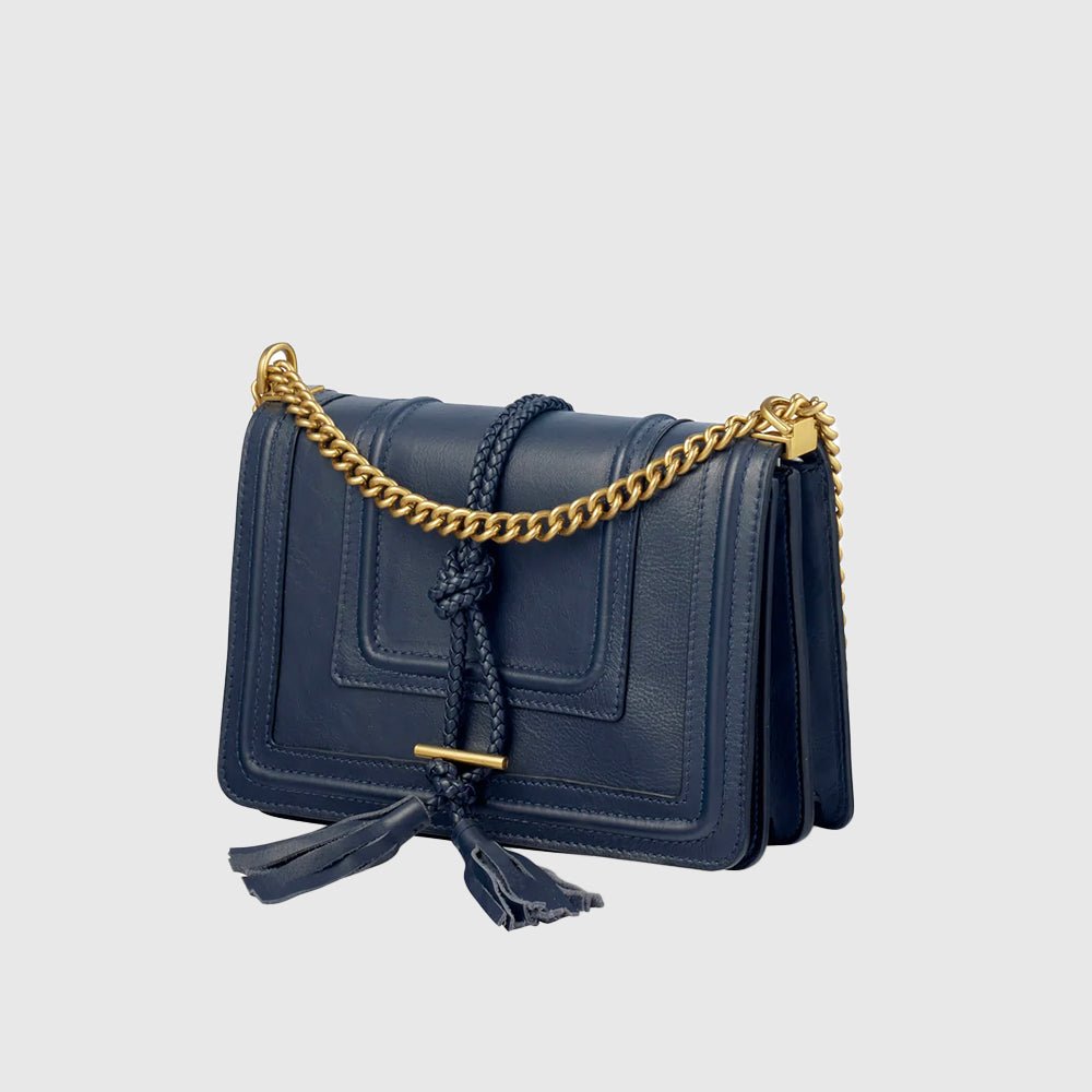 NIkki Williams - Beau navy Leather Cross Body Handbag